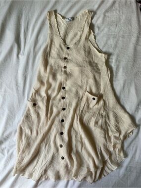 Cream Flowy Beach Cover Up